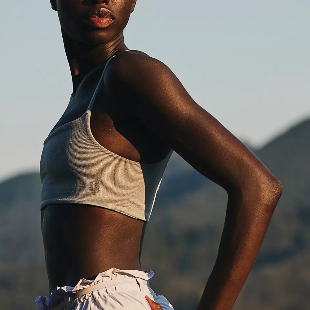 Free People Tighten Up Mini Bra in Heather Grey - Picture 3 of 8